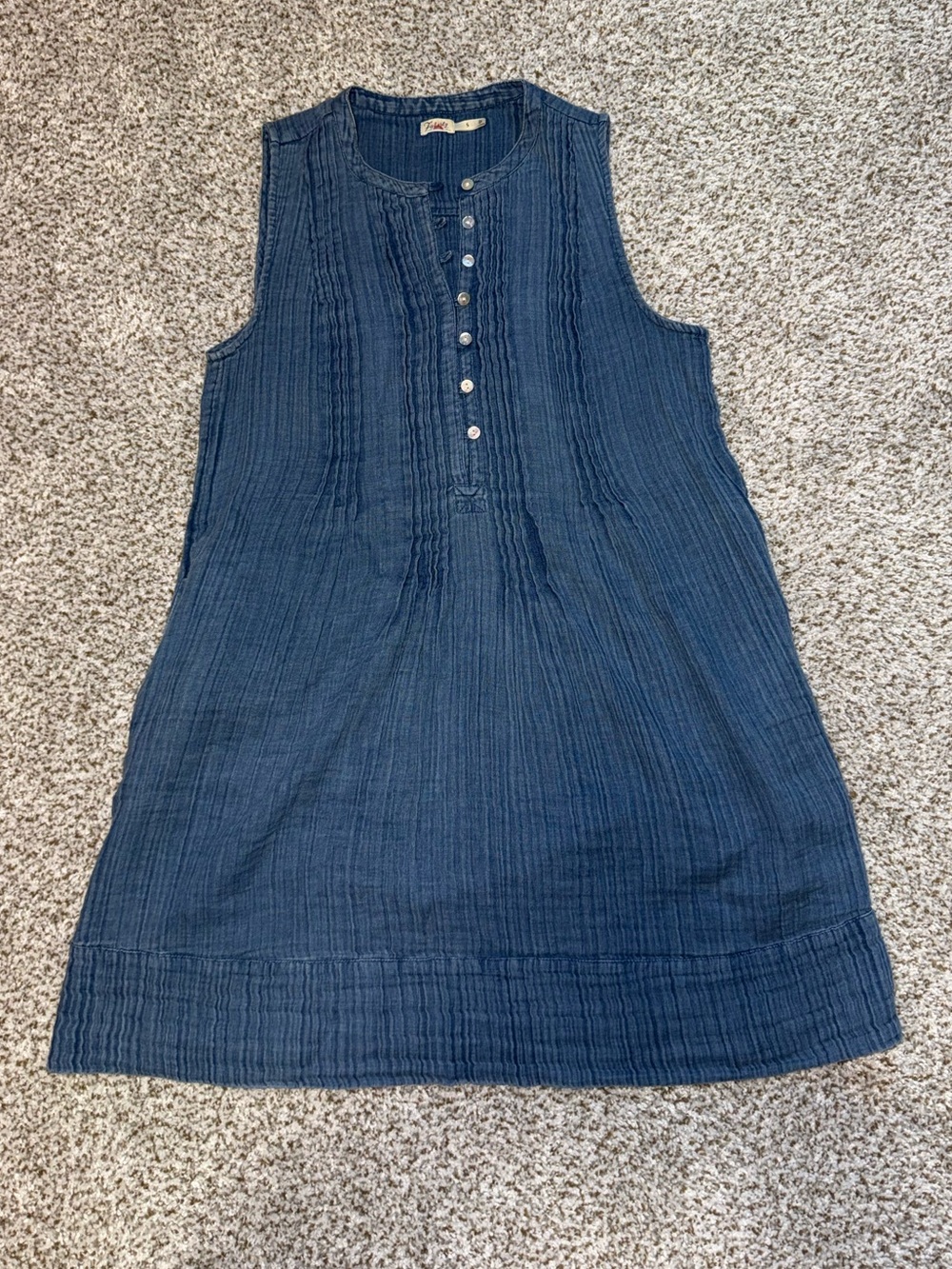 Faherty 100% organic Cotton Isha Dress - Blue